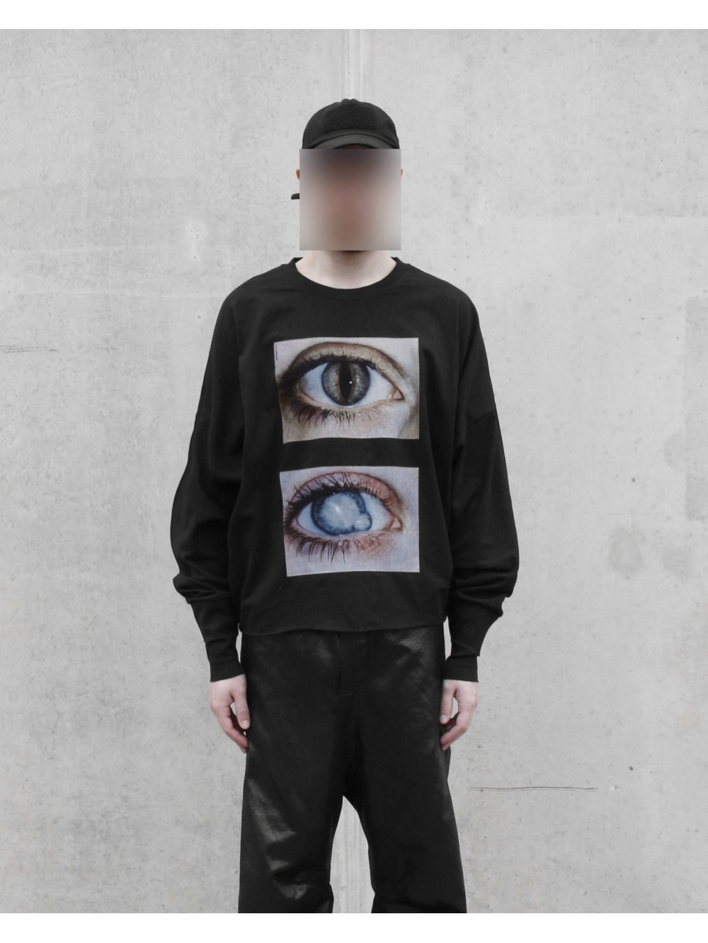 Street Fashion Punk - เสื้อท็อปอเนกประสงค์แขนยาวพิมพ์ลายตาคู่สไตล์ดาร์กกอธิคสมจริง ปี 2026 แฟชั่นแนวพังก์สตรีทเทรนด์ Y2K สไตล์ดีแคดเอนท์