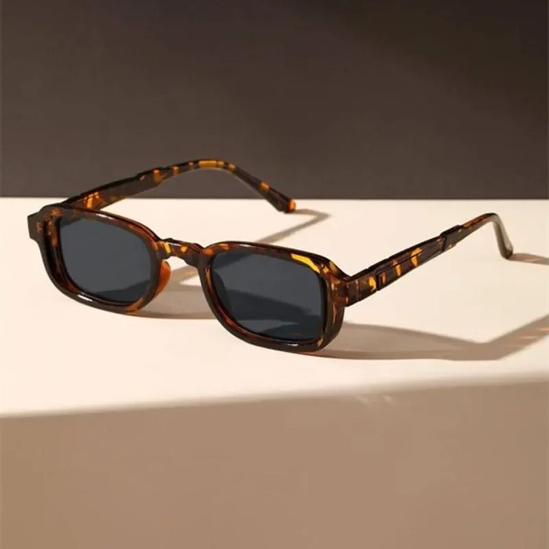 Street Fashion Brands - แว่นกันแดดทรงสี่เหลี่ยมหรูหราสำหรับผู้หญิง แว่นกันแดดทรงวงรีวินเทจแบรนด์ดีไซเนอร์ แว่นกันแดดทรงเหลี่ยม UV400 สำหรับผู้ชาย แว่นตาผู้หญิง