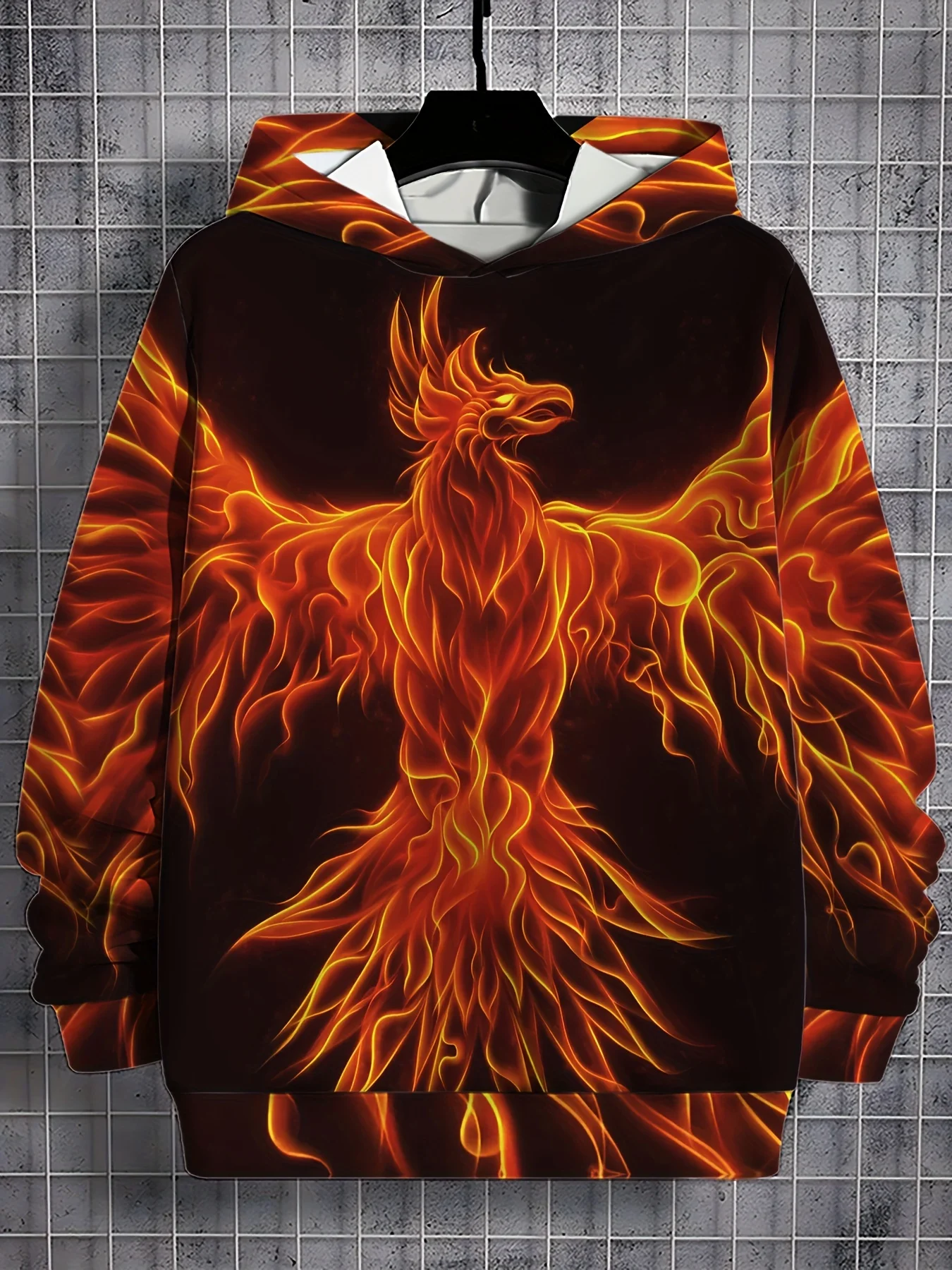 Street Fashion Zip Up Hoodie - เสื้อฮู้ดดี้ลายฟีนิกซ์พิมพ์ลาย 3 มิติ สำหรับผู้ชาย คอลเลคชั่นใหม่ ฤดูใบไม้ร่วงและฤดูหนาว