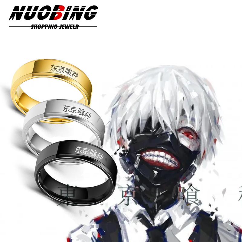 Street Fashion Anime - อะนิเมะ Tokyo Ghoul Kinmu Kenyan บทบาทเล่นแหวนสแตนเลสผู้ชายและผู้หญิง