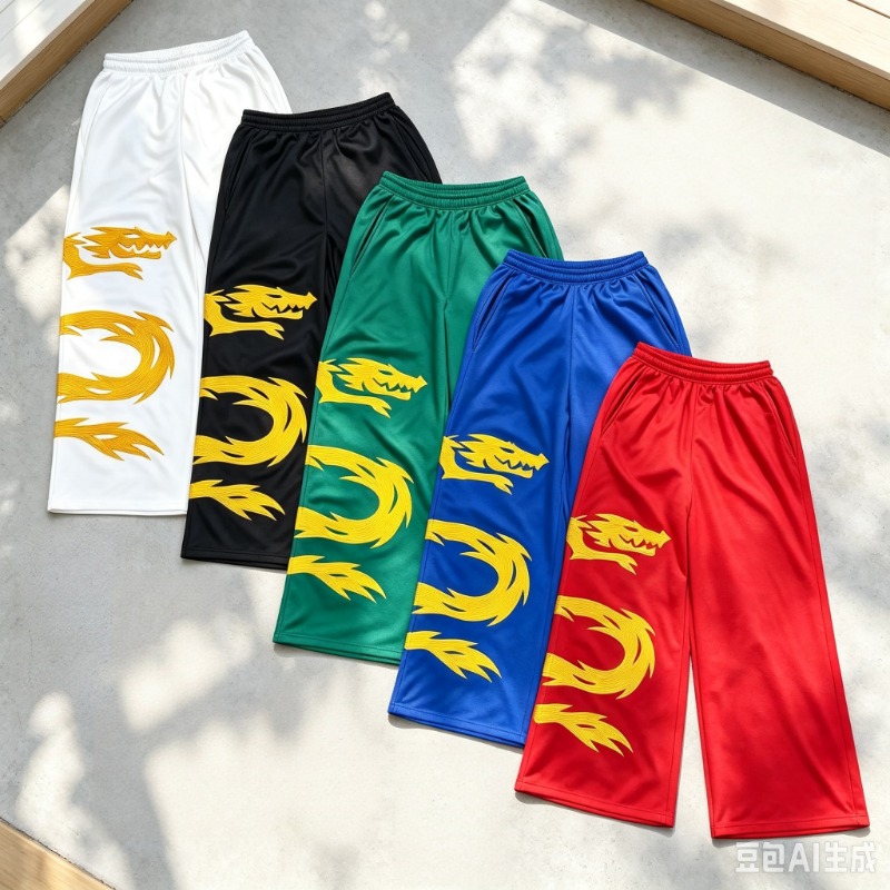 กางเกงขากว้างลายพิมพ์เครื่องสำ - Street Fashion Anime บทวิจารณ์และราคา