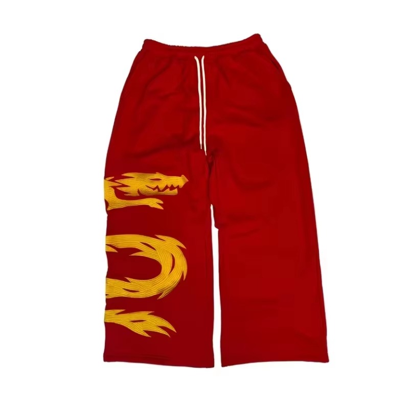 กางเกงขากว้างลายพิมพ์เครื่องสำ - Street Fashion Anime บทวิจารณ์และราคา