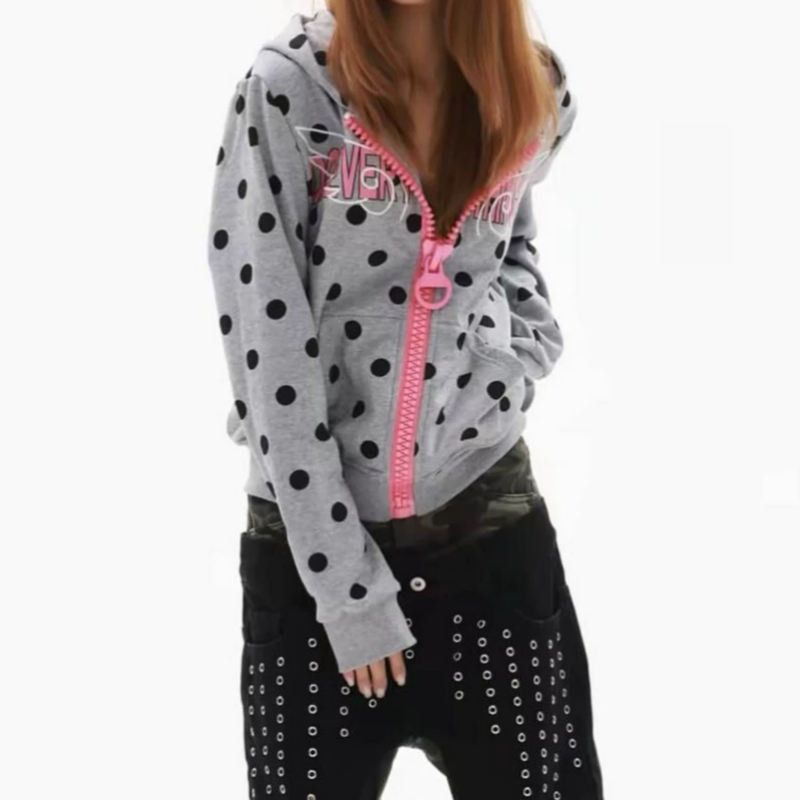 แฟชั่นสตรีทสไตล์อเมริกันเรโทรย - Street Fashion Zip Up Hoodie บทวิจารณ์และราคา
