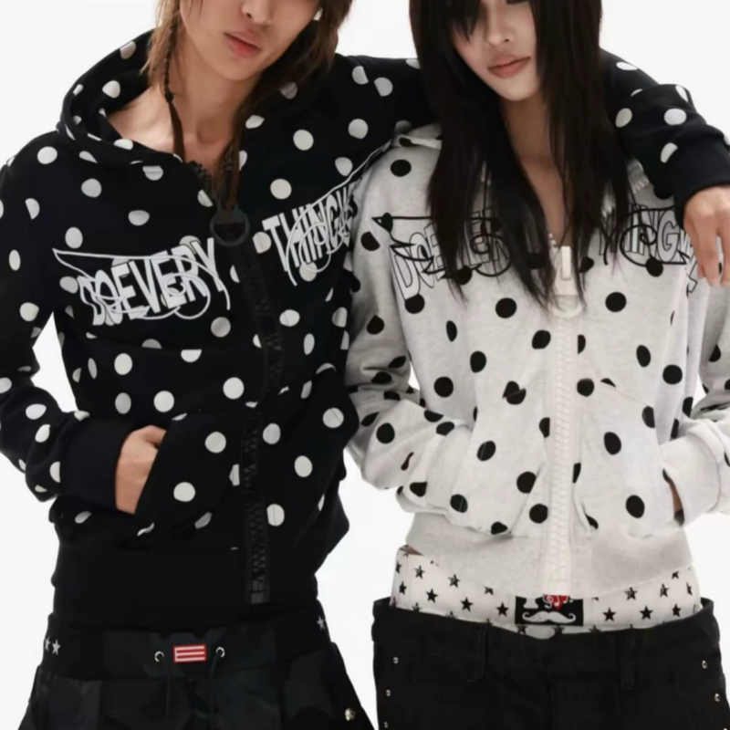 แฟชั่นสตรีทสไตล์อเมริกันเรโทรย - Street Fashion Zip Up Hoodie บทวิจารณ์และราคา