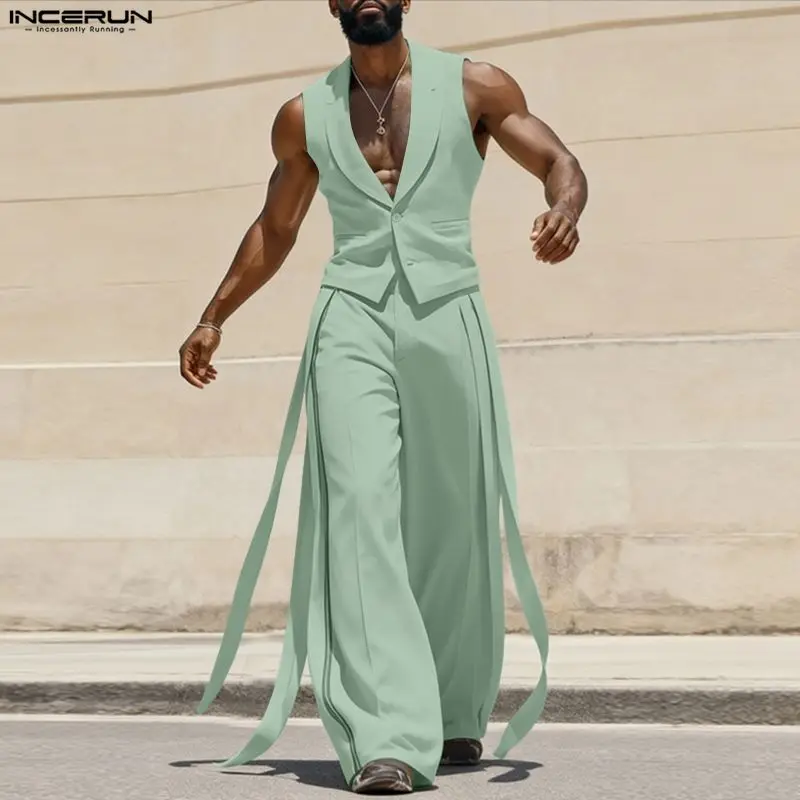 INCERUN ชุดเซ็ตผู้ชาย สีพื้น ค - Fashion Streetwear บทวิจารณ์และราคา