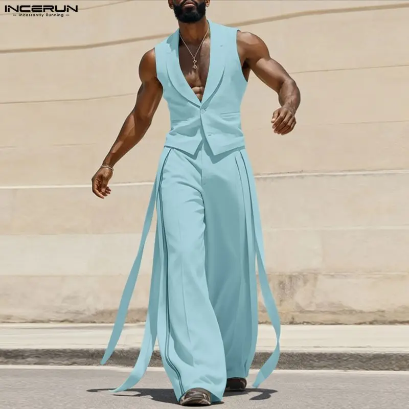 INCERUN ชุดเซ็ตผู้ชาย สีพื้น ค - Fashion Streetwear บทวิจารณ์และราคา