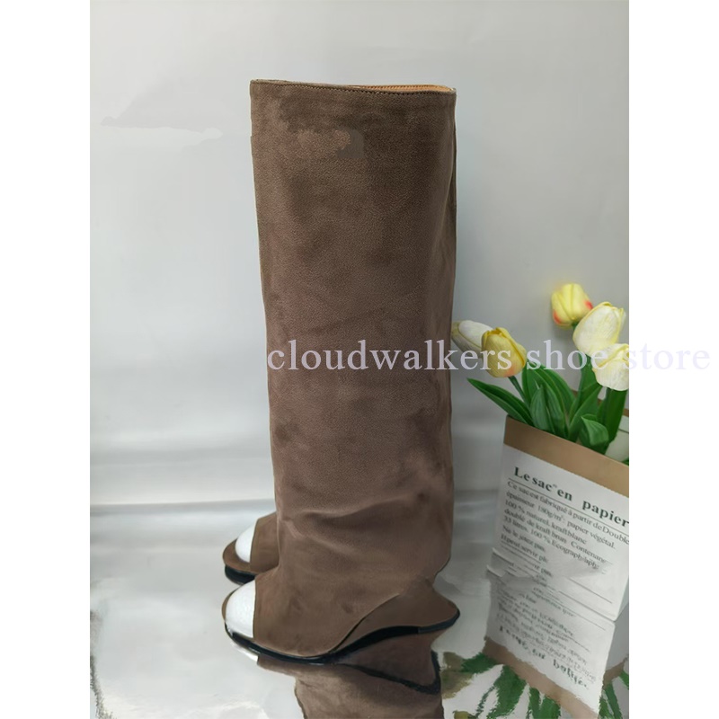 รองเท้าบูทส้นสูงแบบเปิดนิ้วเท้ - Street Fashion Walk บทวิจารณ์และราคา