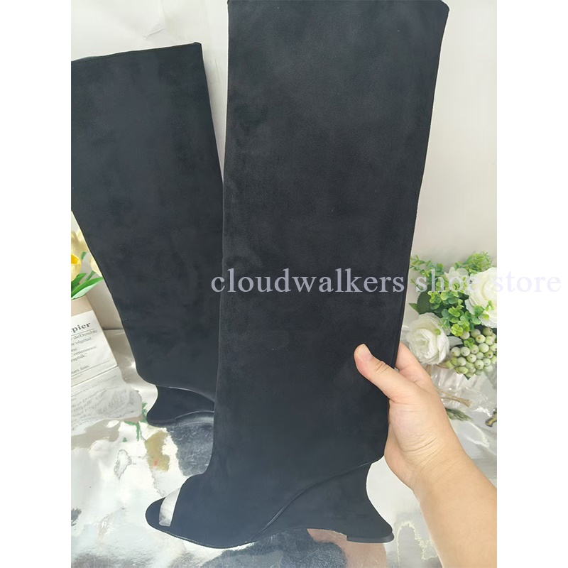 รองเท้าบูทส้นสูงแบบเปิดนิ้วเท้ - Street Fashion Walk บทวิจารณ์และราคา