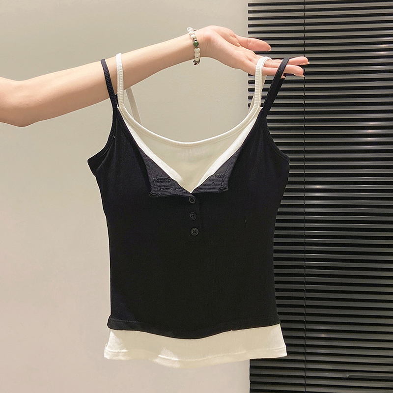 เสื้อแฟชั่นสไตล์สองชิ้นปลอมสำห - Street Fashion Korean Girl บทวิจารณ์และราคา