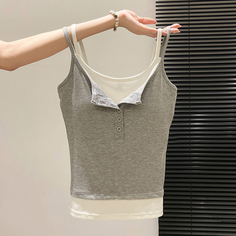 เสื้อแฟชั่นสไตล์สองชิ้นปลอมสำห - Street Fashion Korean Girl บทวิจารณ์และราคา