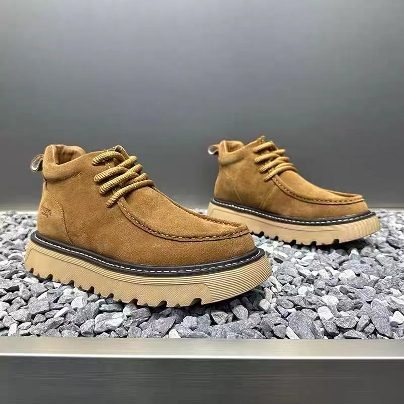 รองเท้าบูทผู้ชายแบบสวมพื้นหนา  - Street Fashion Walk บทวิจารณ์และราคา