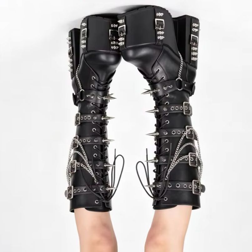 รองเท้าบูทมอเตอร์ไซค์สไตล์พังก - Street Fashion Punk บทวิจารณ์และราคา