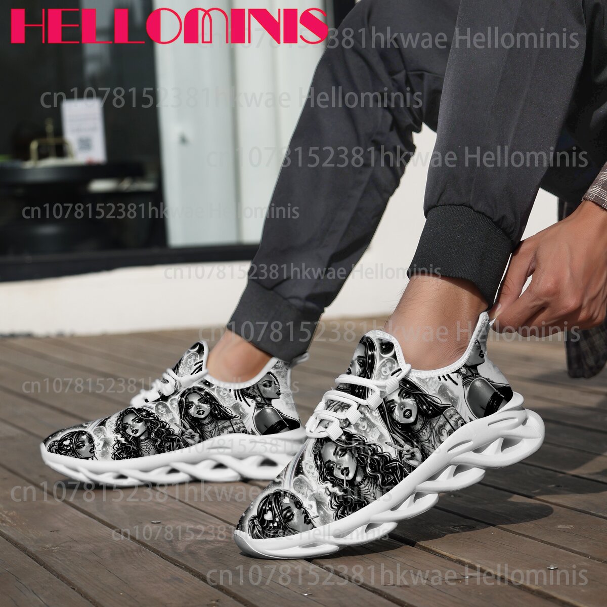 รองเท้าผ้าใบพื้นหนาแบบโปร่งลาย - Street Fashion Walk บทวิจารณ์และราคา