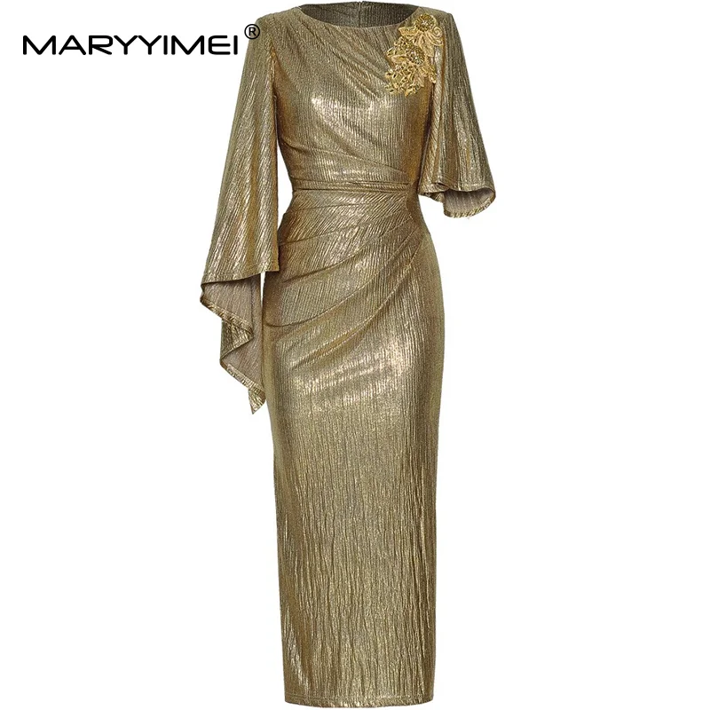 MARYYIMEI ชุดเดรสยาวแฟชั่นฤดูร - Street Fashion Runway บทวิจารณ์และราคา
