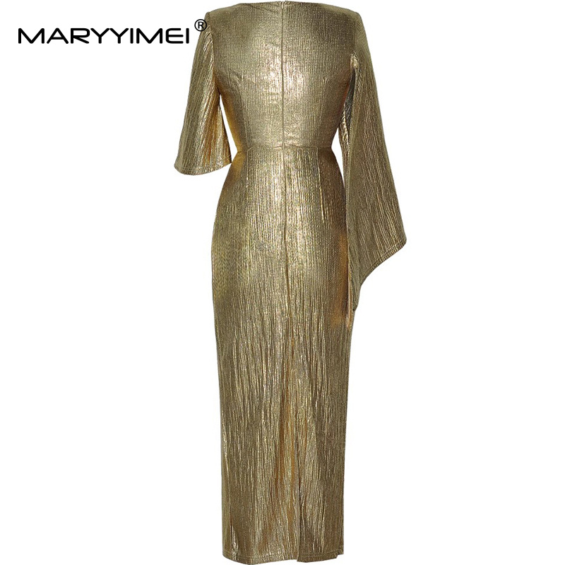 MARYYIMEI ชุดเดรสยาวแฟชั่นฤดูร - Street Fashion Runway บทวิจารณ์และราคา