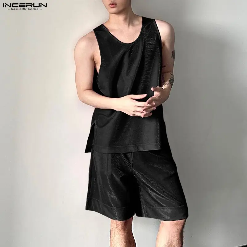 INCERUN ชุดผู้ชาย เสื้อกล้ามคอ - Fashion Streetwear บทวิจารณ์และราคา