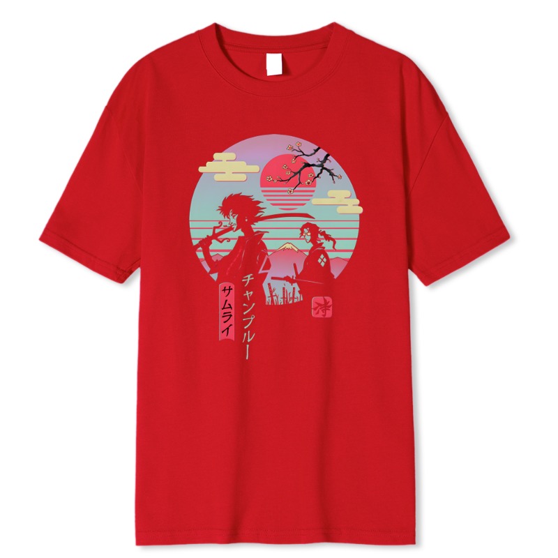เสื้อยืดพิมพ์ลายซามูไรญี่ปุ่น  - Street Fashion Walk บทวิจารณ์และราคา