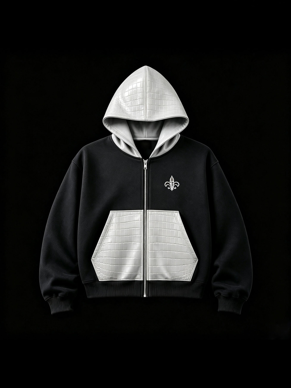 เสื้อสเวตเตอร์มีฮู้ดเย็บหนังจร - Street Fashion Zip Up Hoodie บทวิจารณ์และราคา