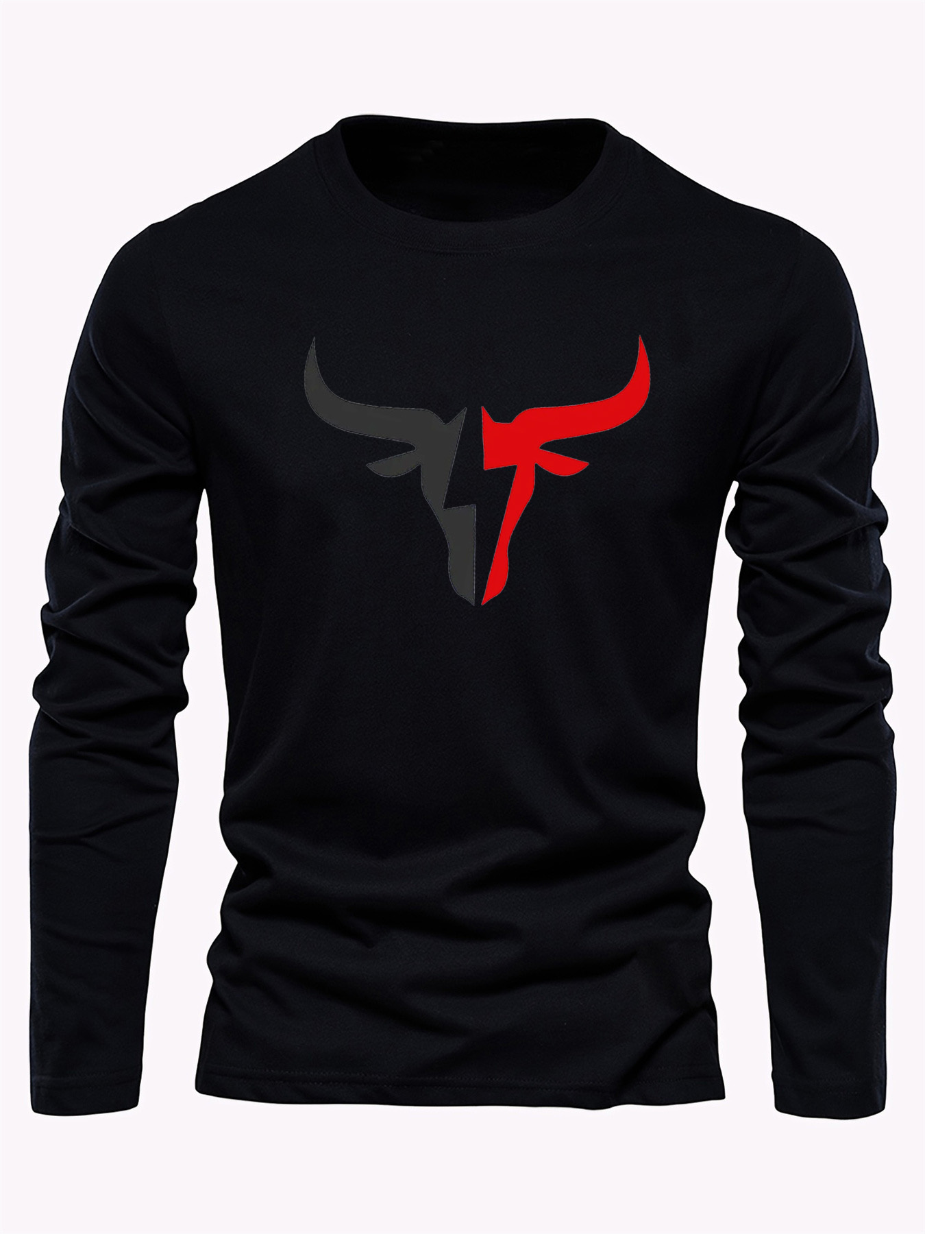 เสื้อยืดแขนยาวผู้ชายสีพื้นเรีย - Fashion Streetwear บทวิจารณ์และราคา