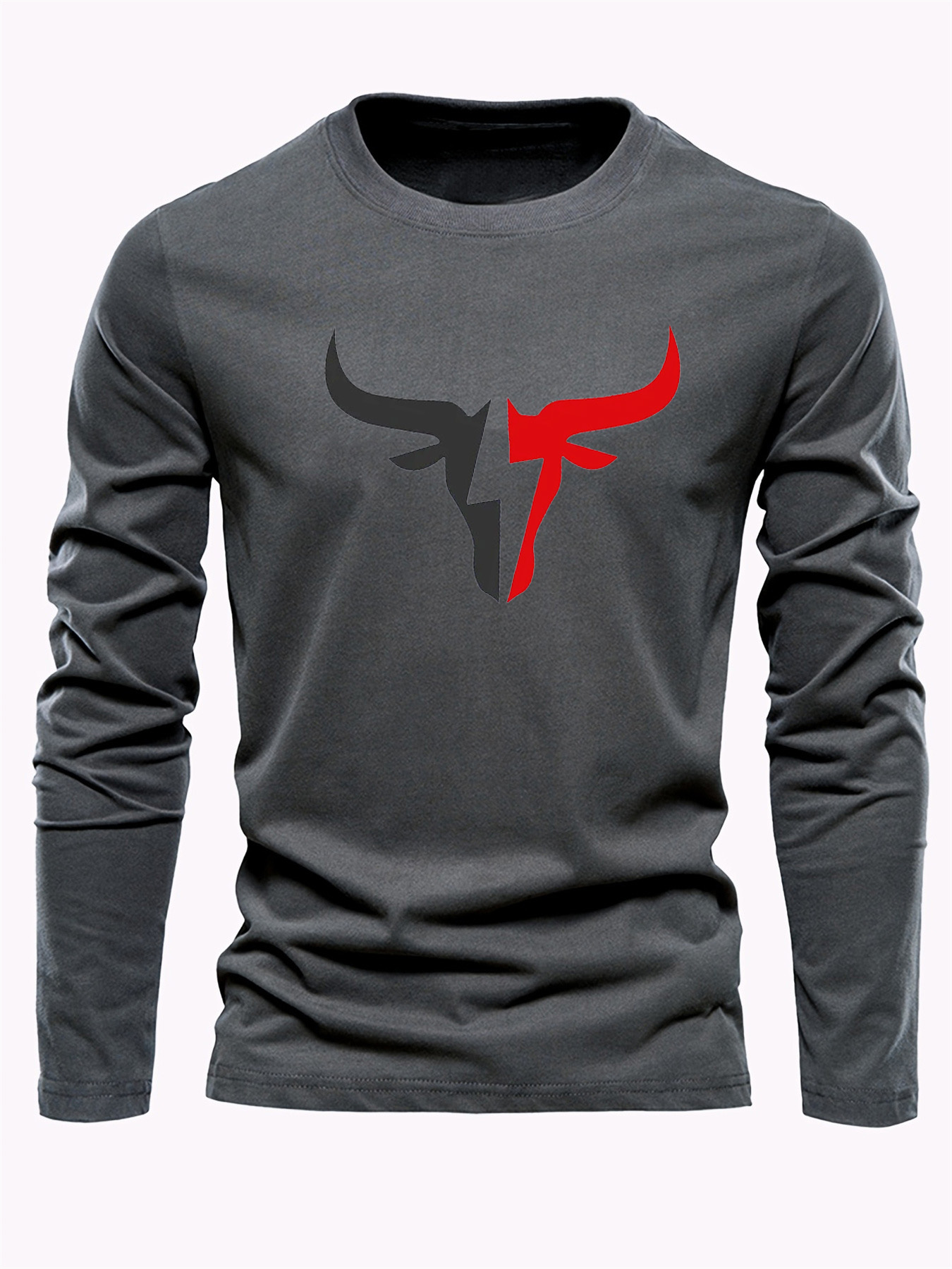 เสื้อยืดแขนยาวผู้ชายสีพื้นเรีย - Fashion Streetwear บทวิจารณ์และราคา