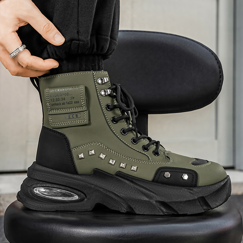 รองเท้าบูทผู้ชาย แฟชั่น ดีไซน์ - Street Fashion Punk บทวิจารณ์และราคา