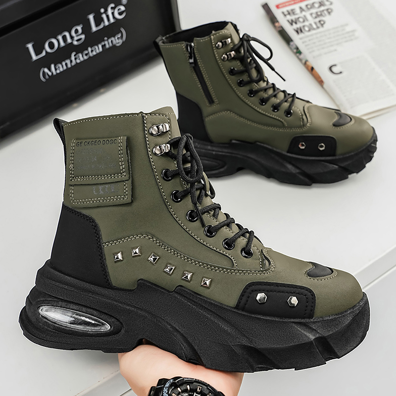 รองเท้าบูทผู้ชาย แฟชั่น ดีไซน์ - Street Fashion Punk บทวิจารณ์และราคา