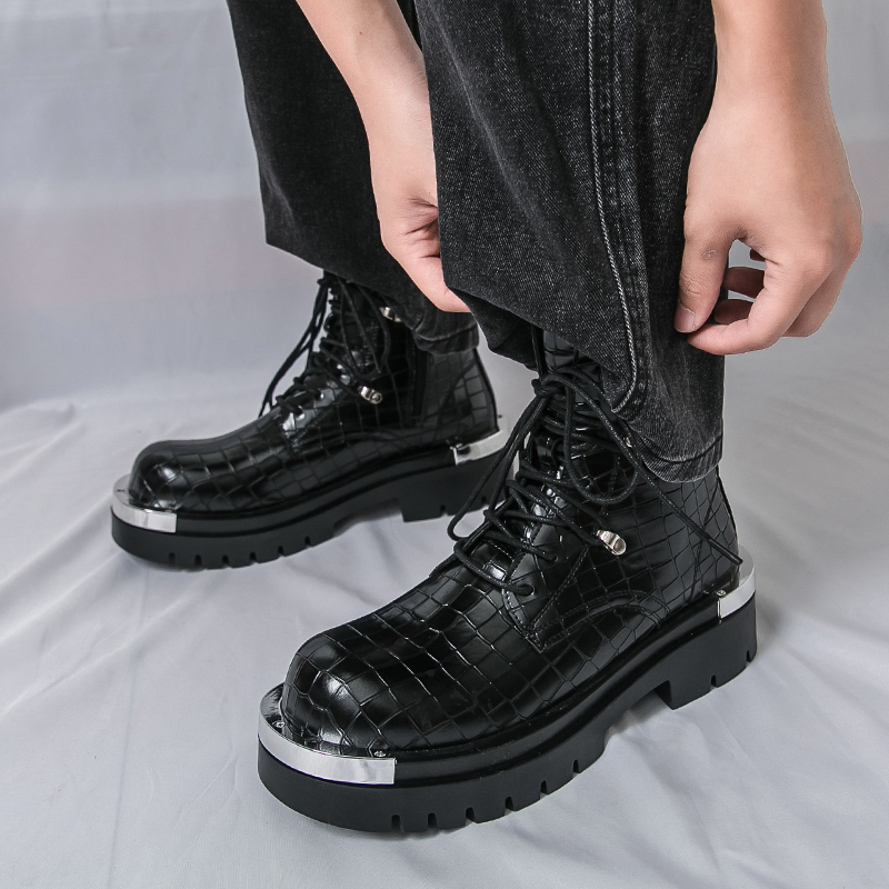 รองเท้าบูทผู้ชายคุณภาพสูงสำหรั - Street Fashion Walk บทวิจารณ์และราคา