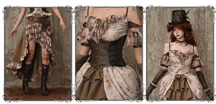ชุดกี่เพ้าปักลายมังกรสไตล์สตีม - Street Fashion Punk บทวิจารณ์และราคา