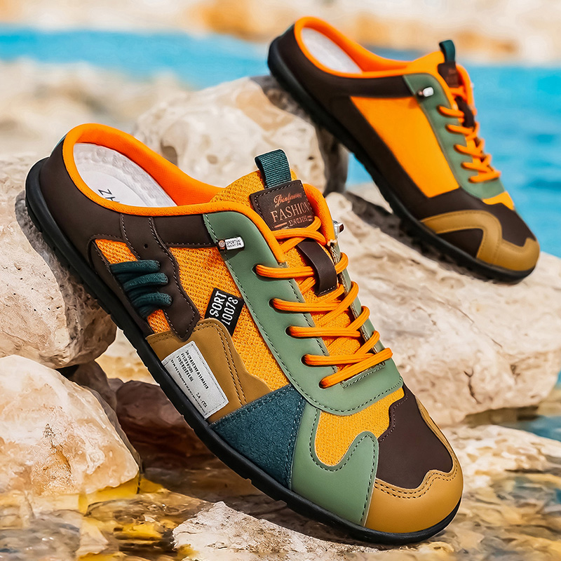 รองเท้าแตะครึ่งส้นแฟชั่นกลางแจ - Street Fashion Walk บทวิจารณ์และราคา