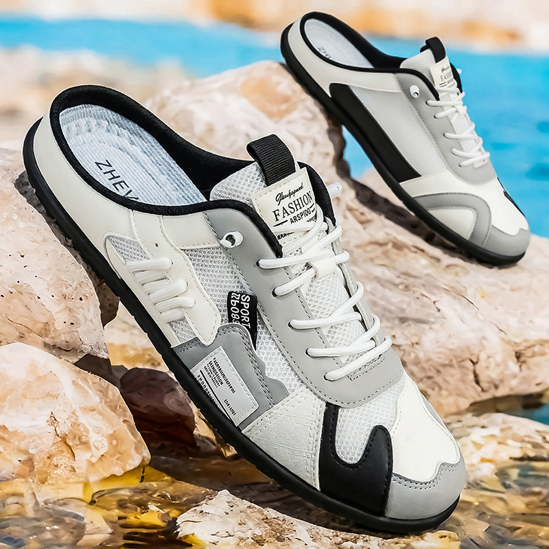 รองเท้าแตะครึ่งส้นแฟชั่นกลางแจ - Street Fashion Walk บทวิจารณ์และราคา