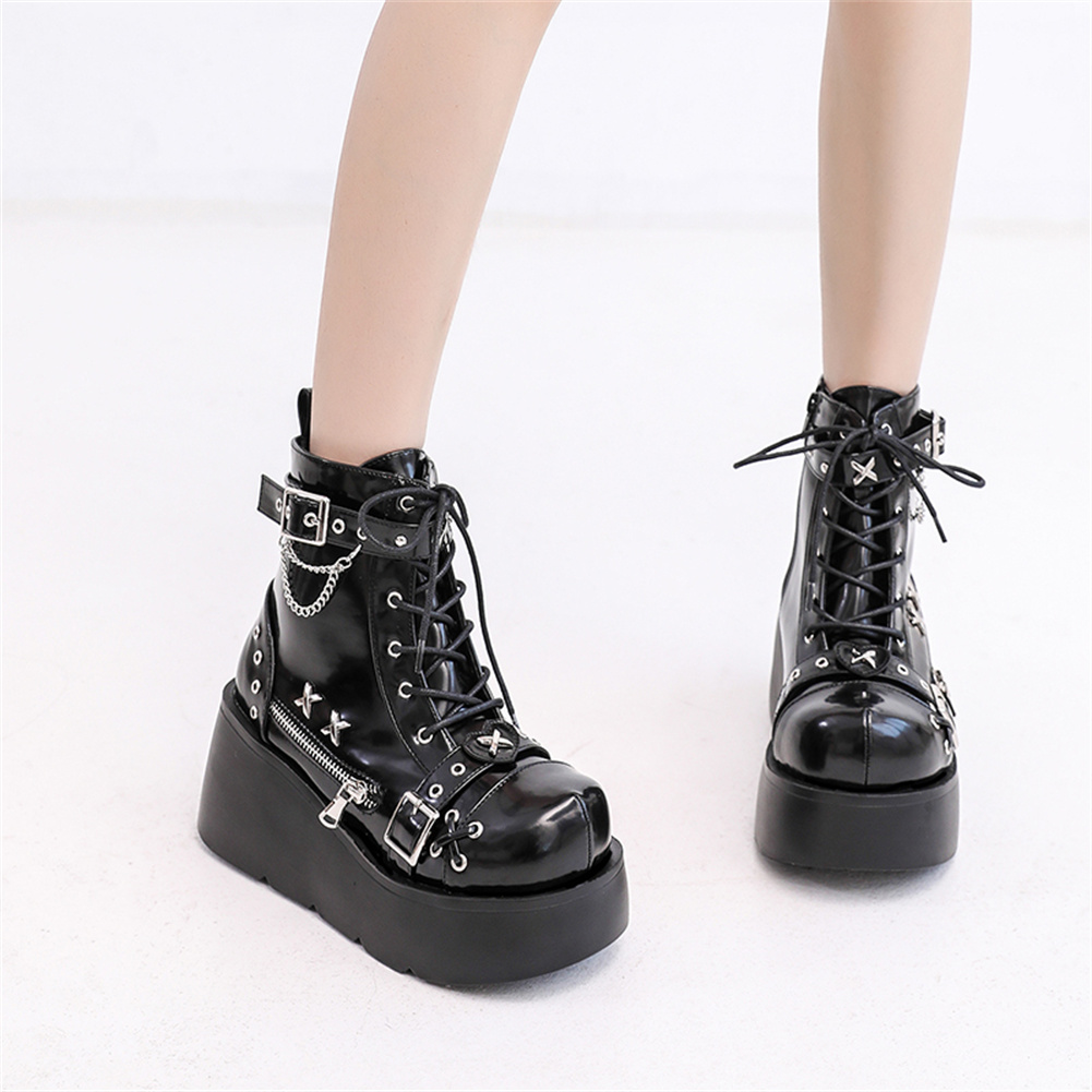 รองเท้าบูทส้นตึกสไตล์โกธิคสำหร - Street Fashion Brands บทวิจารณ์และราคา