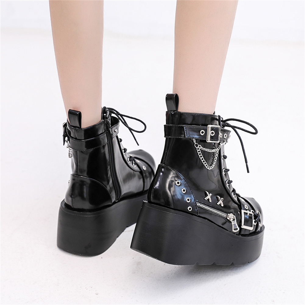รองเท้าบูทส้นตึกสไตล์โกธิคสำหร - Street Fashion Brands บทวิจารณ์และราคา