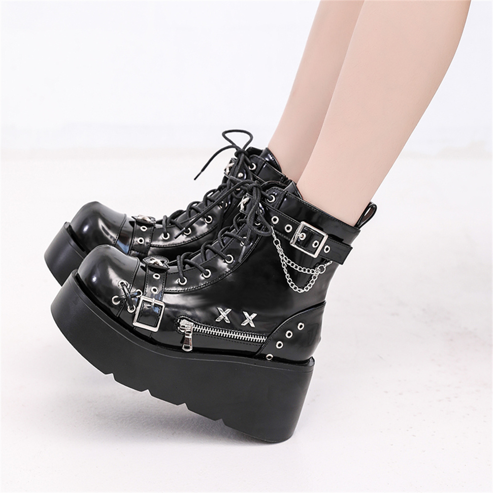 รองเท้าบูทส้นตึกสไตล์โกธิคสำหร - Street Fashion Brands บทวิจารณ์และราคา