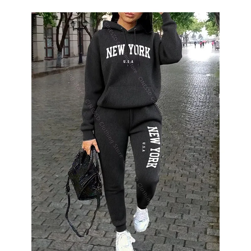 ชุดวอร์มผู้หญิงนิวยอร์ก ฤดูใบไ - Fashion Streetwear บทวิจารณ์และราคา